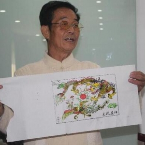民間文藝隊(duì)助威 彩色年畫現(xiàn)場(chǎng)印
